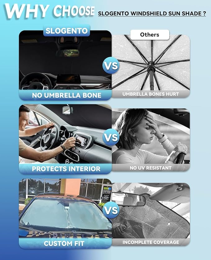 Windshield Sun Shade Sunshade for 2017-2022 2023 2024 2025 Ford Super Duty F250 F350 F450 F550 Accessories Front Windshield Cover for F350 Window Sun Visor Protector for UV Rays Sun Heat Protection