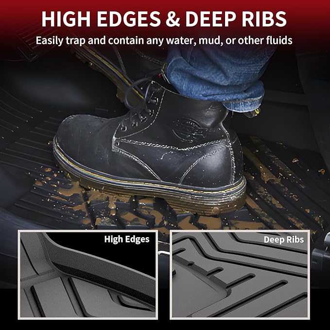 LASFIT Floor Mats for Lexus RX 2022 2021 2020 2019 2018 2017 2016 RX350 RX450h, All Weather Floor Liners Custom Fit TPE Car Mats Front & Rear Mats, Black