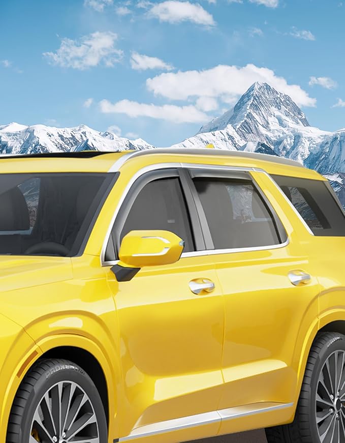 in-Channel Window Rain Guards Fit for Hyundai Palisade 2020 2021 2022 2023 2024 2025 Extra Durable Window Deflectors Vent Visors Shades Car Accessories Visors Rain Guards -4 pcs