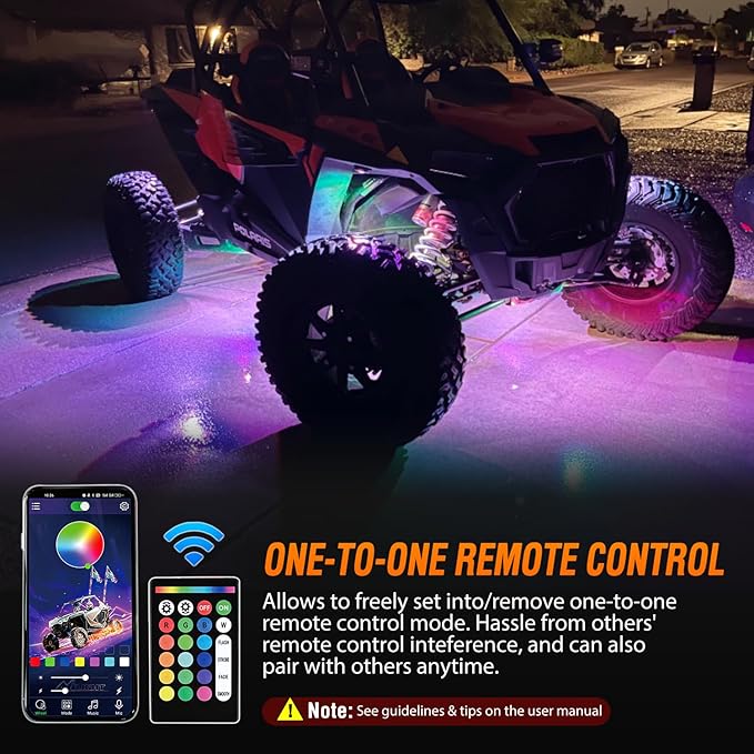 Nilight RGB LED Rock Lights Kit 10 Pods Underglow Multicolor Neon Pod with Remote & Bluetooth App Control DIY Flashing Music Mode Wheel Well Light for Truck ATV UTV RZR SUV