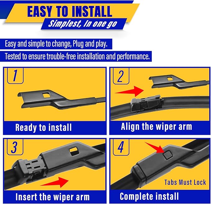 3 wipers Replacement for 2015-2020 2021 2022 2023 jeep renegade, Windshield Wiper Blades Original Equipment Replacement - 22"/20"/11" (Set of 3) Top Lock