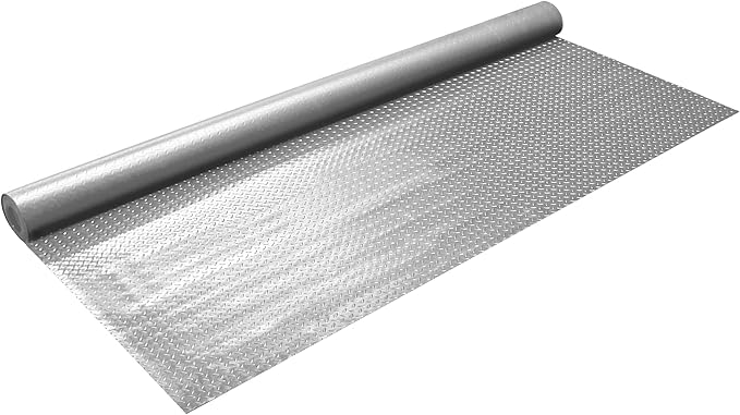IncStores 2.5mm Thick Commercial-Grade Nitro Roll Garage Floor Mat | Flexible Vinyl Floor Mat for a Stronger and Safer Garage, Workshop, or Trailer | Diamond-Plate, Stainless Steel, 7.5' x 40'