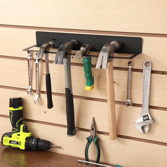 2 Pcs Metal Wall Mounted Hammer Rack Hand Tools Storage Screwdriver Organizer for Garage Workshop