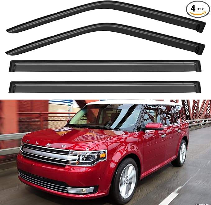 Window Visors Rain Guards Shield for 2009-2019 Ford Flex, Out-Channel Window Vent Wind Deflectors Visors Shades for 09-19 Ford Flex