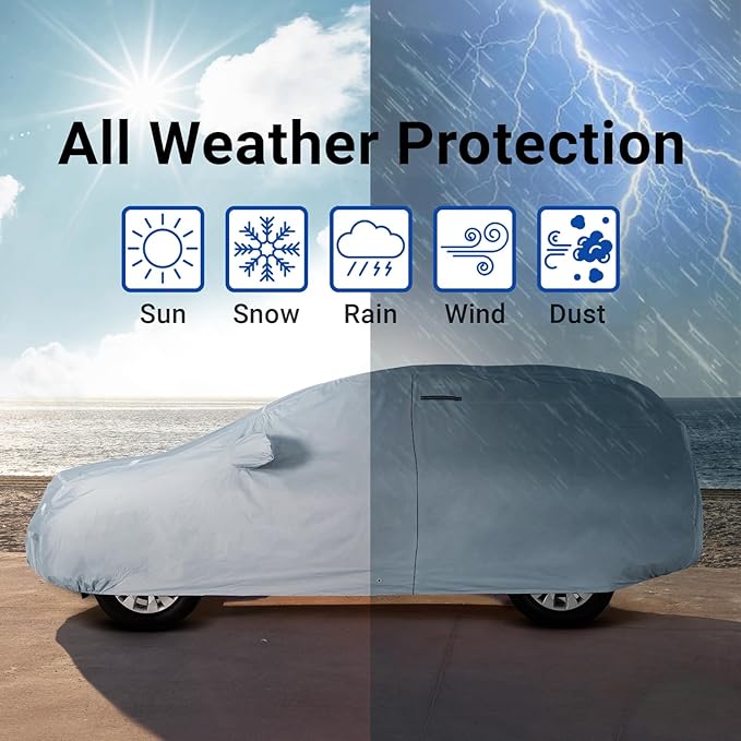 iCarCover Premium SUV Car Cover for 1978-1996 Ford Bronco w/o Spare Tire, Waterproof Car Cover for All Weather, Rain Snow UV Sun Protector for Automobiles, Full Exterior Covers Indoor Outdoor