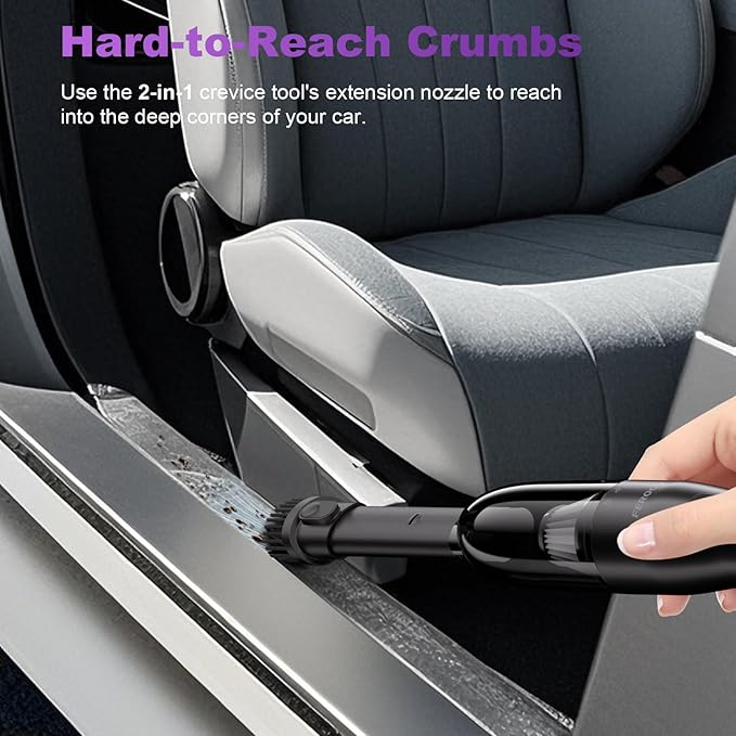 Handheld Vacuum Cordless Cleaner, 0.86 Lb Ultra-Lightweight Car Vacuum Portable Cordless, Mini Vacuum Cleaner with Low Noise Blower, Washable HEPA Filter, Seen on TV - USB Car Charging