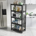 63H Metal Kitchen Storage Shelves, 1600 LBS Heavy Duty Garage Shelving Unit, 5-Tier Adjustable Pantry Shelves, Food and Beverage Storage Rack, Appliance Storage Utility Shelf for Balcony - Black