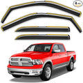 in-Channel Window Rain Guards Fit for Truck Dodge Ram 1500 Crew Cab 2009-2018/Ram 2500&3500 2010-2025 Crew Cab Extra Durable Window Deflectors Window Visors Vent Visors Vent Shades Accessories
