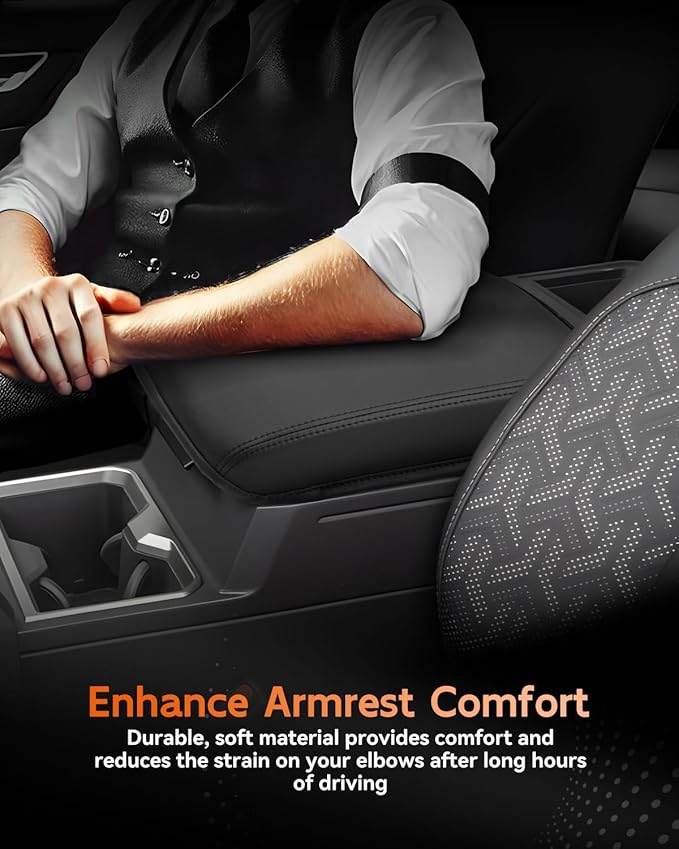 CDEFG for 2024 2025 Toyota Tacoma Center Console Cover Armrest Box Cover for Tacoma (SR, SR5, TRD PreRunner, TRD Sport, TRD Off-Road, Limited) Accessories Console Arm Rest Protector
