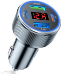 iPhone 16/15 Car Charger Adapter, 78W 4 Port USB C Car Charger with Voltmeter Fast Charging for iPhone 16 Pro/15/14/13, Samsung Galaxy, iPad