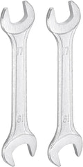 HARFINGTON 2pcs Double Open End Wrench 17mm x 19mm Metric 15 Degree Offset Angle Small Flat Head Wrench Galvanizing Open Ended Spanner for Automotive Repair Furniture Assembly