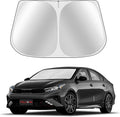 Custom Fit Windshield Sun Shade for Kia Forte 2019-2024 - Full Coverage, 210T Reflective Fabric, Double-Layer Design - Blocks 99% UV Rays, Keeps Car Cool, Easy to Install and Store