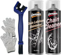 Chain Cleaner Kit, Professional Bike Chain Cleaner Set, Motorcycle Cleaning Kit with Chain Cleaner 17oz & Chain Lube 14oz Including Brushes and Gloves for Cleaning and Maintain All Bicycles （1 pack)