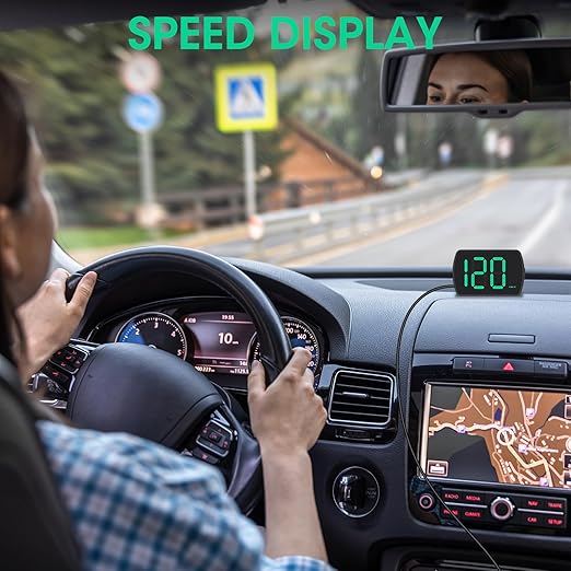 2 Pack GPS Digital Speedometer for Car MPH, Universal HUD Speed Meter with LED Large Font Head Up Display Car Accessories with USB Cable, Plug Play for Truck Motor SUV Golf Cart All Vehicles
