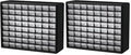 Akro-Mils 64-Drawer Plastic Drawer Storage Cabinet for Garage Organization, Bead Organizer, Building Bricks Storage, Teacher Toolbox, Makeup Organizer, 20-Inch W x 6-Inch D x 16-Inch H, 10164 Black