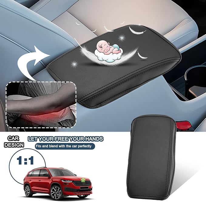 Ruiya 2024 2025 Kona Armrest Cover,for Hyundai Kona SX2 2024 Accessories Center Console Cover 2024 Kona Armrest Cover Protector Compatible with 2024 2025 Hyundai Kona SE/SEL/Limited/N Line