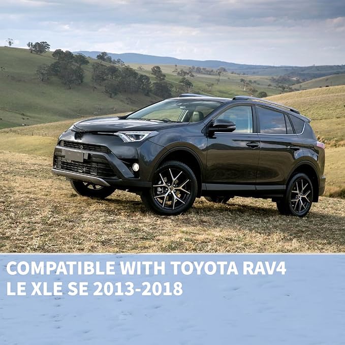 4PCS Rain Guards Fit for 2013-2018 Toyota RAV4 LE XLE SE, Tape-on Outside Mount Window Visors, Smoke Side Window Deflector, Vent Shade Shield, 2013 2014 2015 2016 2017 2018, Exterior Car Accessories