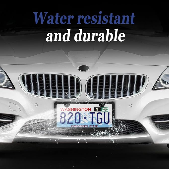 2 Pack Black License Plate Frame, Black Aluminum License Plate Cover, Matte License Plate Front and Rear 2 Packs. (2 Holes), Come with Screw Cap, Screw,Washer