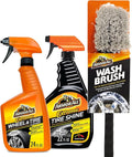 Armor All Wheel Cleaner and Tire Shine Kit, Heavy Duty Car Wheel Cleaner, Extreme Tire Shine Spray and Wash Brush - 3 Count
