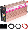 CEJIA Power Inverter 3000W Pure sine Wave ac car Inverter Peak 6000watt 12V DC to 110V 120V AC with led Display,Remote Controller,Dual AC Outlets and 2x2.4A USB Ports for RV,Solar System Emergency