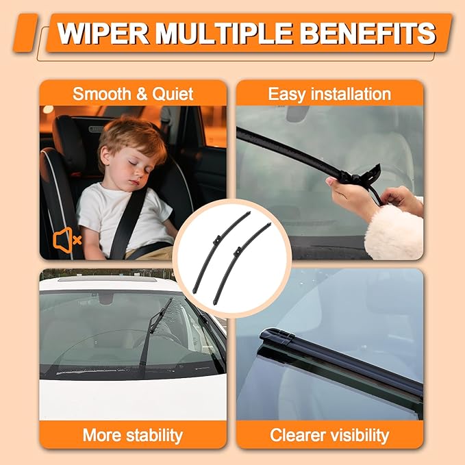 HULADAED® 25'' 22'' 15'' Windshield Wipers Replacement for Volkswagen Tiguan 2022-2018 Touareg 2023-2019 Silicone Front Rear Wiper blades for MY Car-All Weather & Quiet(3 PACK)