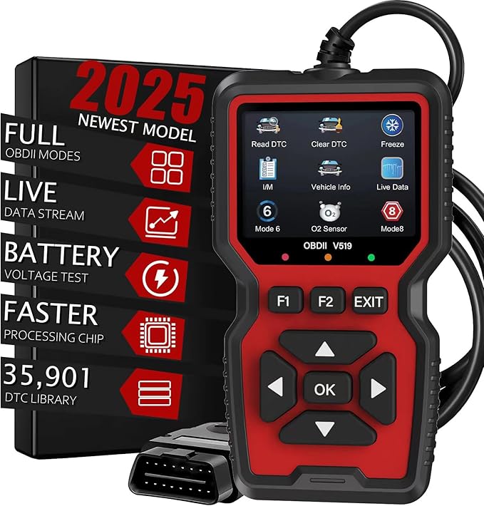 OBD2 Scanner Diagnostic Tool, Check Engine Code Reader OBD2 Scanner with Reset, Mode 6, Mode 8 & I/M Readiness, Auto Check Engine Light Car Diagnostic Scan Tool for All OBDII Car Since 1996