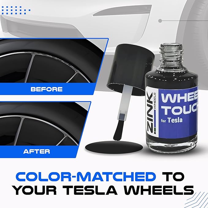 Premium Tesla Wheel Curb Rash Repair Kit for Model 3 20-inch Grey Performance Warp Wheels - DIY Kit with Color-matched Touch Up Paint - Made in USA