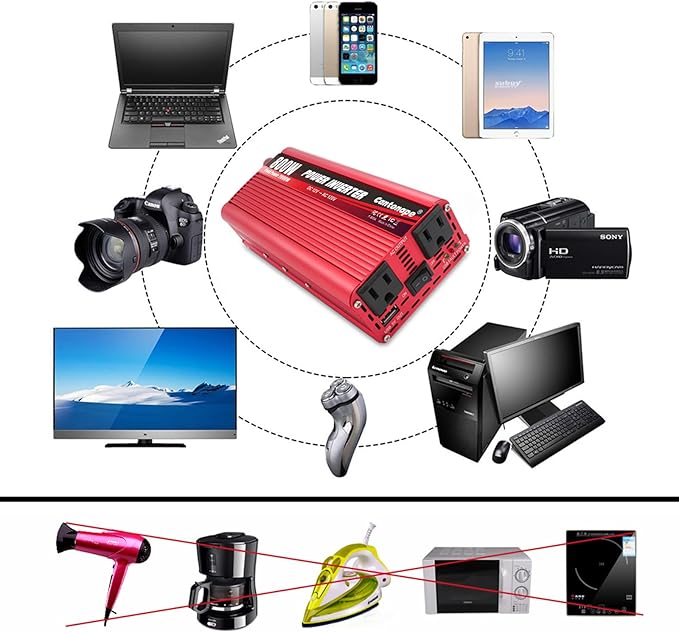 800 Watt Car Inverter DC 12V to 110V/120V AC Converter Power Inverter with 3.1A USB Car Adapter and Cigarette Lighter for Car Home Laptop Truck