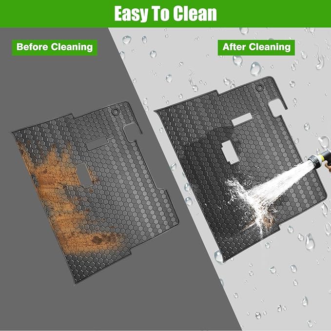 EZGO TXT Golf Cart Full Coverage Floor Liner Mat, fits EZGO TXT (1994+), Valor(1994+), Express S4(2012-2020), Cushman Workhorse, EX1(2020), Thick Anti-Slip Rubber, Black Trim