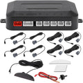 Motoforti Universal Car Auto Vehicle Reverse Backup Radar System Reverse Parking Sensors Alarm Buzzer Reminder Distance Detection Gray 8 Parking Sensors