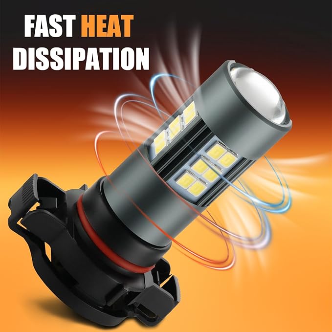 2504 LED Bulbs, PSX24W 12276 Fog Light 6500K Cool White, Pack of 2