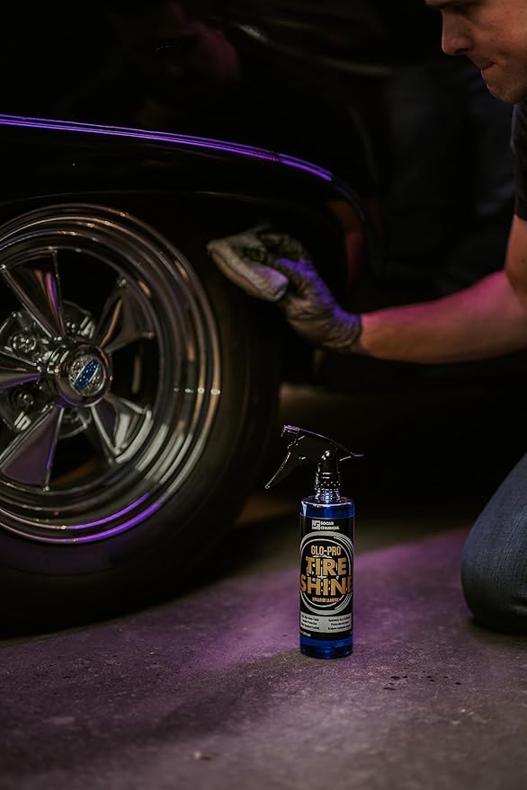 Glo-Pro Tire Shine, 128 oz, 1 Gallon, High Gloss Tire Dressing, Professional Wet Tire Dressing, Water Repellant, Long Lasting