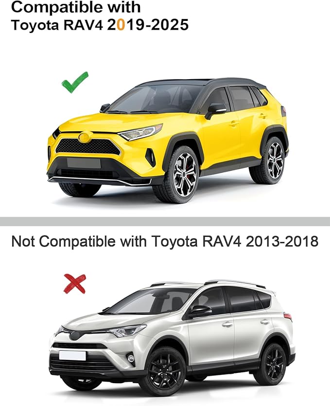 Tape-On Window Rain Guards Fit for Toyota RAV4 2019-2025 Extra Durable Window Deflectors Vent Visors Shades Exterior Car Accessories Visors Rain Guards - 6 pcs
