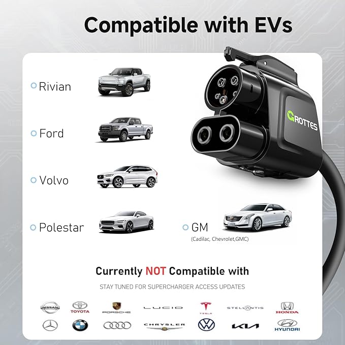 for Tesla Supercharger to CCS1 Adapter [Max 500A, 1000V] NACS to CCS Electric Vehicle Charging Adapter DC Fast Charging Fit for Rivian, Ford, GM, Volvo, Polestar EVs at Tesla Superchargers