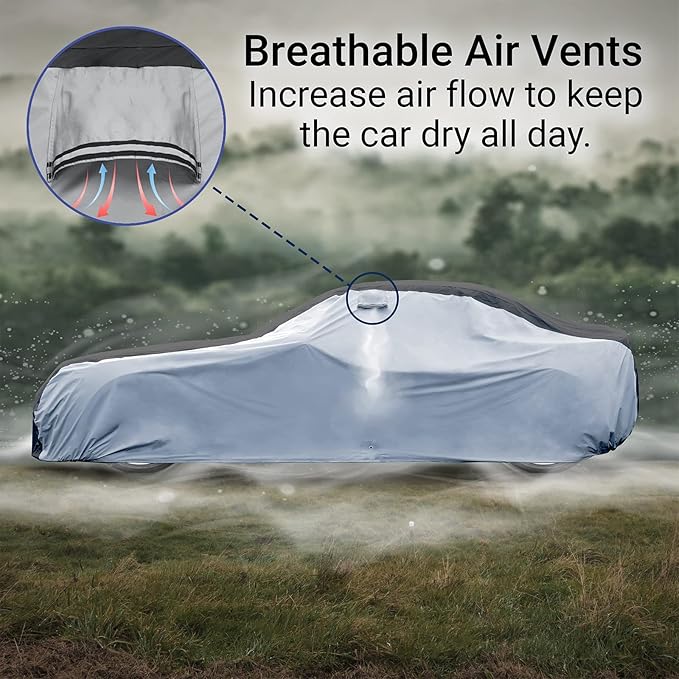 iCarCover Custom Car Cover Compatible with Mustang GT 1979-2004, Waterproof All Weather Rain Snow UV Sun Protector Full Exterior Indoor Outdoor Car Covers, Tribe (Gray/Black)