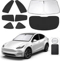 TINGLU Window Shades for Tesla Model Y 2020-2024 Accessories Car Side Full Windows Rear Triangular Windshield Sun Shade Sun UV Rays & Privacy Protection for Camping,Napping,and Relaxing 8PCS