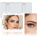 Car Sun Visor Vanity Mirror with Lights,Side with 6 inch 20X Magnifying Mirror,Rechargeable Car Makeup Mirror with 3 Light Modes,Dimmable Touch Led Screen,White