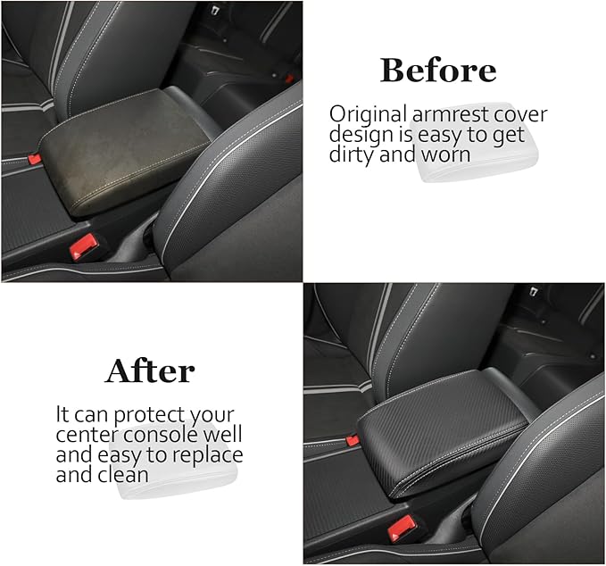 SKTU for 2020-2024 Volkswagen Golf Center Console Cover 2023 2024 Golf Armrest Cover Volkswagen Golf 2023 2024 Accessories 2023 2024 Golf Seat Box Cover 2023 Golf Center Console Cushion (Gray Line)