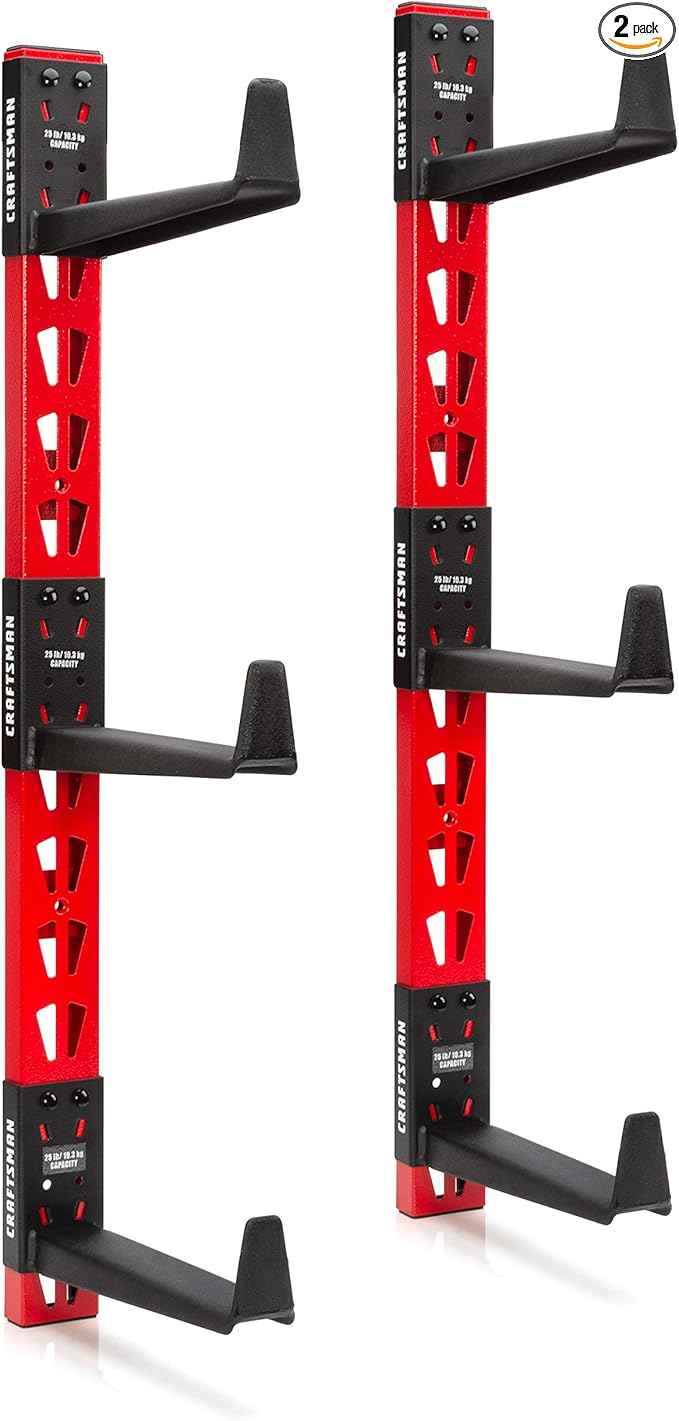 CRAFTSMAN 6-Arm, 10-Inch Deep Cantilever Rack Workshop for Wood, Lumber or Pipe Storage System, Arms Feature Anti-Marring Rubberized Coating and Roll Stops, 150-pound Capacity