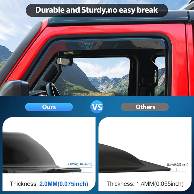 Nilight in Channel Rain Guards for Chevy Silverado/Sierra 2500HD/3500HD 2020 2021 2022 2023 2024 2025 Crew Cab Original Window Deflectors, Vent Window Visors-4PCS