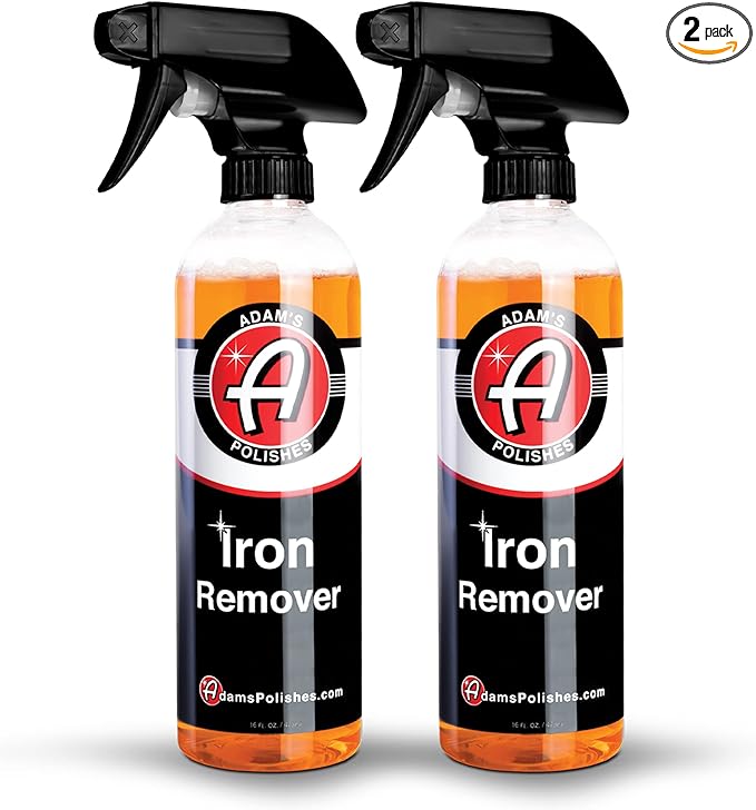Adam's Iron Remover (16oz, 2 Pack) - Fallout & Iron Remover Spray for Car Detailing Removes Iron Particles in Auto Paint, Wheels, Motorcycle, RV & Boat - Use Before Clay Bar, Wax or Car Wash