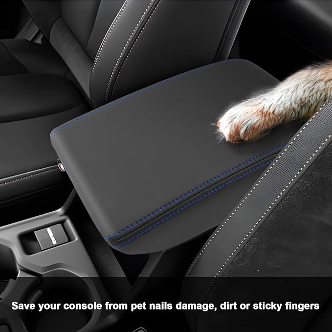 SXCY for Forester Accessories 2025 Armrest Cover for Forester 2025 Accessories 2025 Forester Center Console Cover 2025 Forester Middle Console Cover (Blue Line)