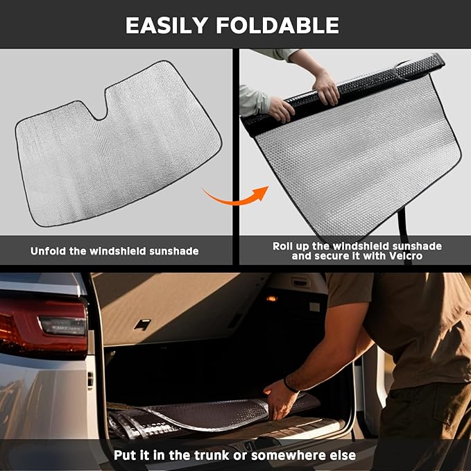 Windshield Sun Shade for Kia Telluride 2020-2025 - 5-Layer Bubble Foldable Front Window Shade Sun Visor Accessories - Blocks Heat & UV Rays