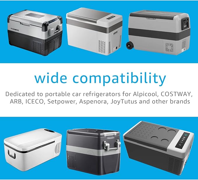 Car Refrigerator Power Adapter.AC/DC AC Power Cord Suitable for 12V Car Refrigerators, 12V Refrigerators, and Portable Car Refrigerators.