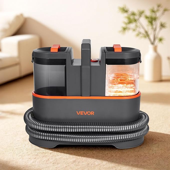 VEVOR Carpet Cleaner Machine, 50.72 oz Clean Water Tank & 27.05 oz Dirty Water Tank, Portable Upholstery Shampooer, 11.5Kpa Handheld Furniture Extractor, Spot and Stain Deep Cleaner for Rug Couch Car