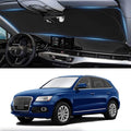 Custom fit Audi Q5 Windshield Sunshade for 2014 2015 2016 2017 Audi Q5/SQ5, Sportback SUV Shades Cover for Windshield Sun Visor Screen Protector 210T Reflective Blocks UV Rays Cool Car Accessories
