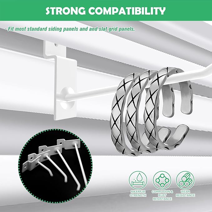 Yuahar Slatwall Hooks 20Pcs 4/6 Inch Slatwall Accessories Heavy Duty Slat Wall Hanging Hooks Panel Display Hooks Pegboard Gridwall Display Hook for Garage Retail Shop (White)