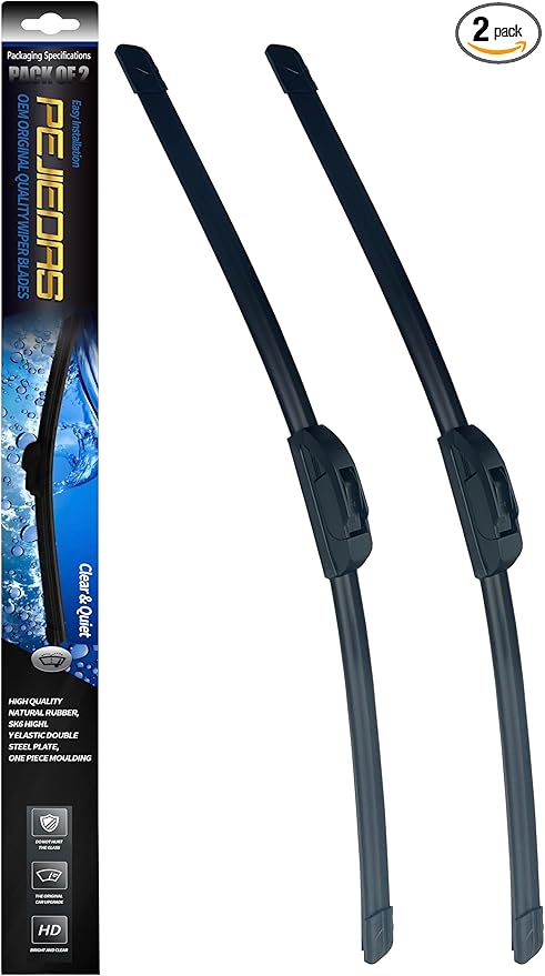 OEM Quality Front Wiper Blades, Replacement for 2018-2021 Jeep Wrangler, OE Original Style (16 Inch + 16 Inch Front Wiper Blades)