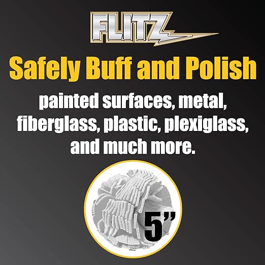 Flitz Car Buffing Kit (Plus) - USA-Made Car Care Kits for Vehicles - Includes 2lbs Polish, 5" BuffBall & 4 Microfiber Cleaning Cloths - Car Polishers and Buffers Kit to Remove Rust, Oxidation, & More