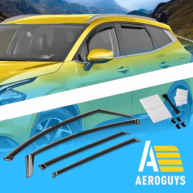 Extra Durable Window Deflectors in-Channel Window Visors Rain Guards Fit for Kia Sportage 2023-2025, Sun Visors, Wind Vent for Shades, Exterior Car Accessories - 4 pcs. AG0860